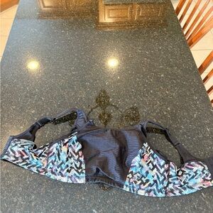 Glamorise Black and Multicolor Sports Bra